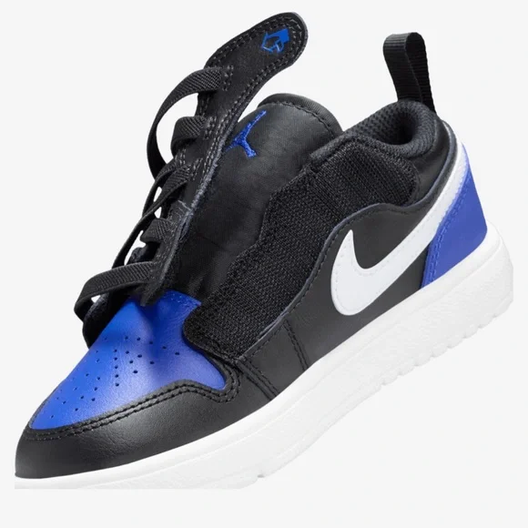 Jordan AJ 1 Low ALT Nike Black and Blue Sneakers with White Accents Velcro - Picture 7 of 7